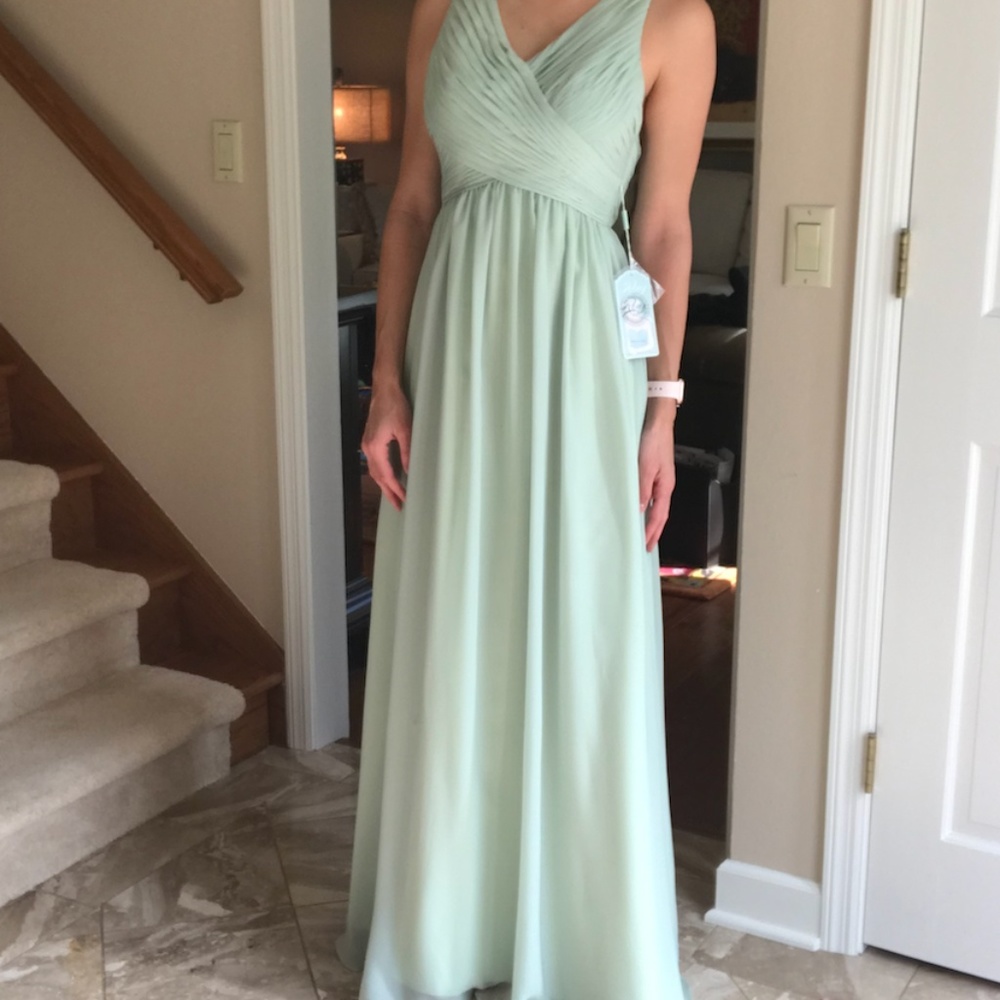*Never Worn* Custom Dusty Mint Floor Length Gown
